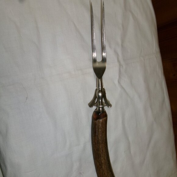 Unique Vintage Other - 11 in Antique antler handle Meat Fork prong for pan rest